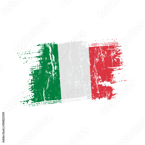 Italy flag with grunge effect - vector illustration