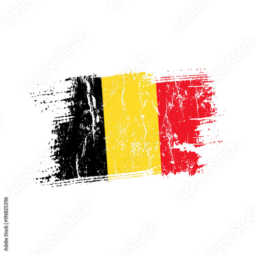 Belgium flag with grunge effect - vector illustration