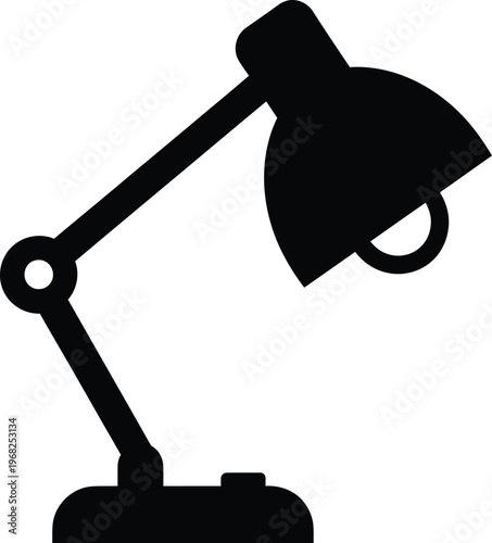 Silhouette adjustable office desk lamp for reading and workspace lighting vector illustration