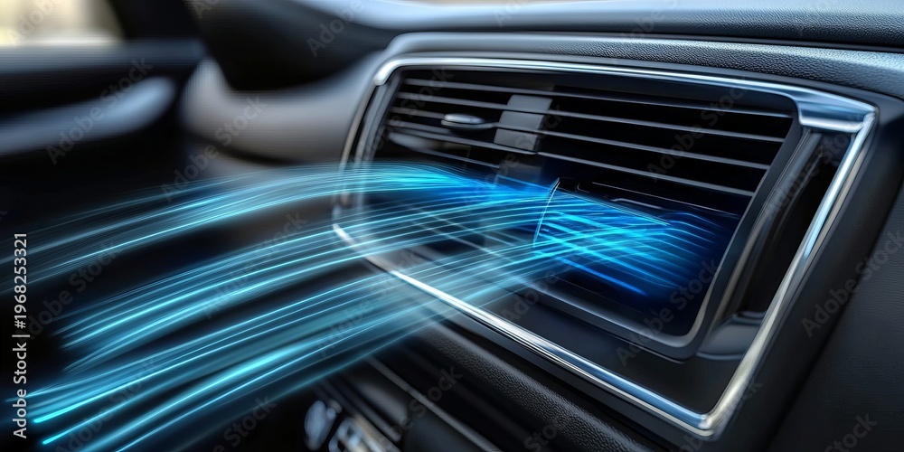 Fototapeta premium Car Interior with Advanced Air Conditioning System and Dashboard Controls for Comfort