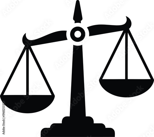Silhouette balance scales judicial symbol equality justice law vector illustration