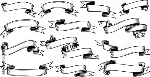 stylish blank wide vintage tattoo ribbon set
