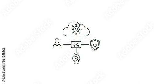 Cloud Network Security Icon Representing Data Protection and User Access.