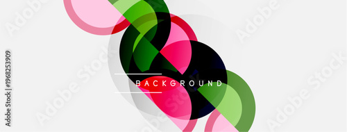 Abstract colorful layers overlap, creating dynamic visual effect. Modern design with gradient shades, simple geometry.