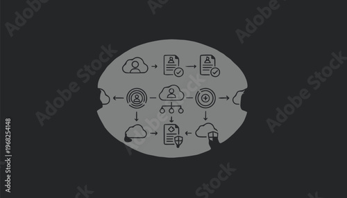 Conceptual Cloud Computing Diagram Depicting Data Transfer and Storage.