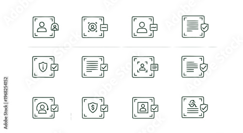 Collection of Security Icons Representing Digital Safety and Protection.