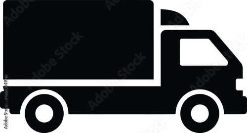 Silhouette delivery truck icon for logistics and freight transport vector illustration