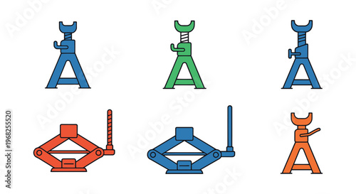 Jack Stand Line art vector modern colorful abstract