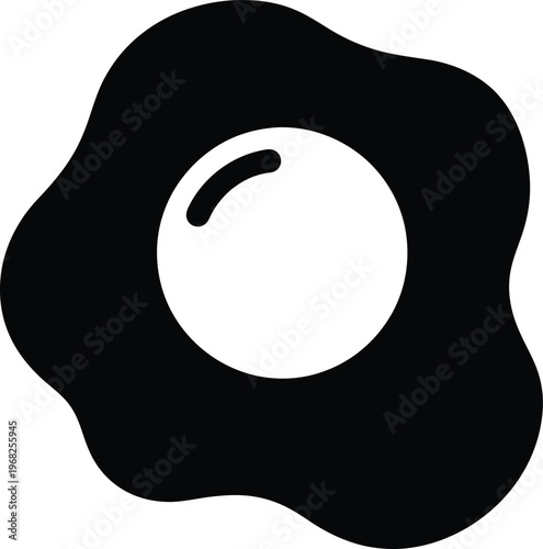 Silhouette fried egg icon for breakfast and food concepts vector illustration