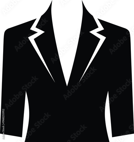 Silhouette formal business suit jacket for corporate professional men apparel vector illustration