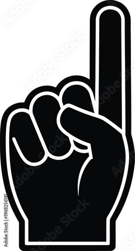 Silhouette hand with index finger raised vector illustration