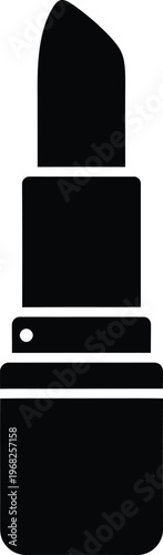 Silhouette lipstick cosmetics makeup beauty product vector illustration