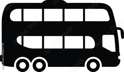 Silhouette of a classic double decker bus for public transport vector illustration