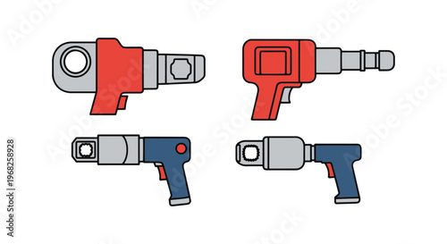 Hydraulic Torque Wrench Line clean shapes illustration