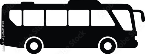 Silhouette of a public transport bus for city travel vector illustration