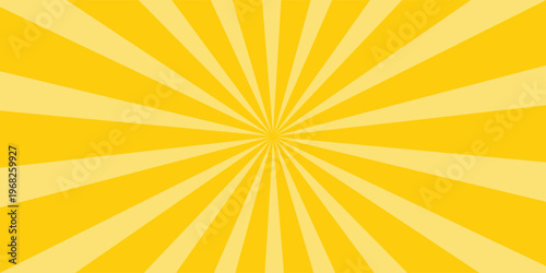 Circus background of spiral yellow orange rays vector illustration. Vintage radial pattern with sunbeams or starburst strip. Circus, carnival, summer fair or chapiteau backdrop.