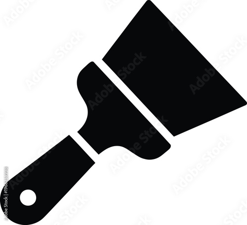 Silhouette of a putty knife tool for home renovation and repair vector illustration