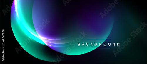 Abstract flowing shapes, vibrant colors blend. Dark background emphasizes luminous curves, creating dynamic visual effect. Text reads background.