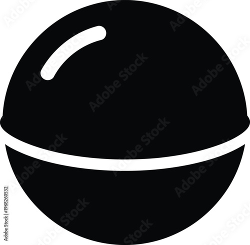 Silhouette of a sphere with highlighted curve vector illustration