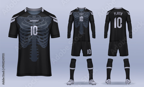 t-shirt sport design template, Soccer jersey mockup for football club. uniform front and back view.	