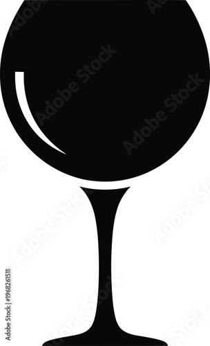 Silhouette of a wine glass with stem and base vector illustration