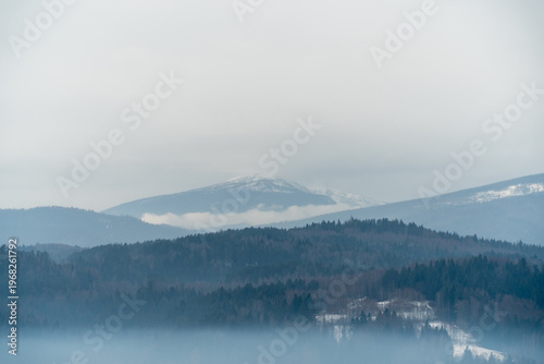 Panorama of the peak of Babia Gora