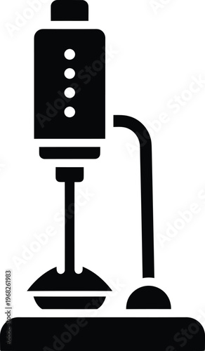 Silhouette of immersion blender with cup and base vector illustration