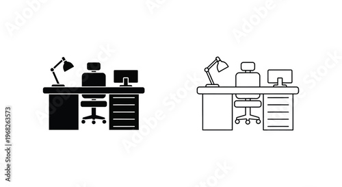 Modern Home Office Setup Ideas & Designs Vector