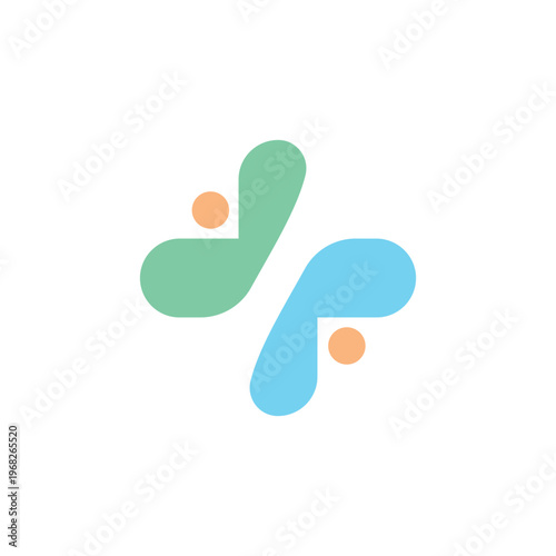 Medical cross with people