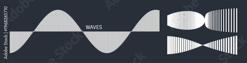 Abstract digital wave. Sound waves set. Big data visualization for business, science or technology. Illustration for brochure, poster, cover, card, presentation, flyer or banner.