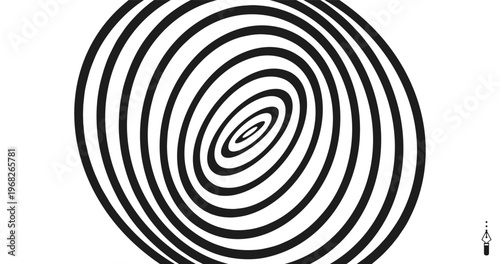 Abstract digital signal form. Sound wave and line in a circle. Striped background with ripple effect. Vector illustration for cover, poster, flyer or banner.