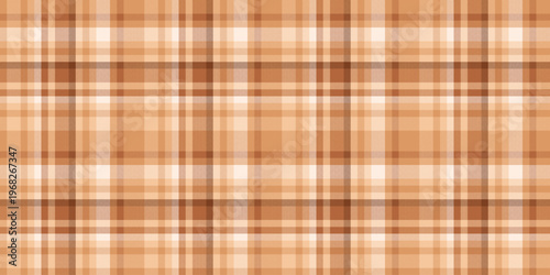 Holiday plaid background vector, close up texture check pattern. Idyllic fabric textile tartan seamless in orange and light colors.