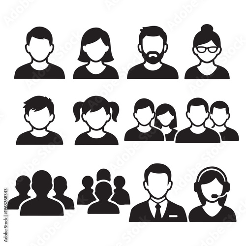 People Avatar Profile Icons Vector Set