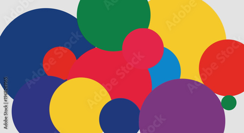 Colorful abstract shapes and circles.