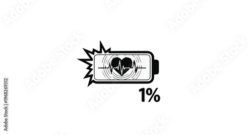 low battery love couple heart empty power