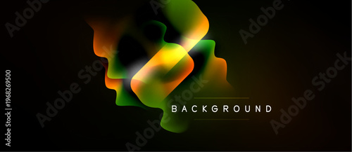 Abstract fluid shapes, vibrant colors blend. Dark background emphasizes dynamic design, modern aesthetic. Text reads background.