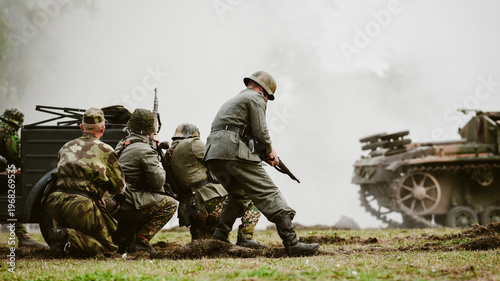 Photography Historical reenactment of World War II, the fight between the Nazis and the Poles