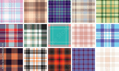 Seasonal plaid pattern pack developed for branding refresh. Thanksgiving tartan designs add festive character. Vector files support updates.