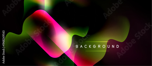 Abstract fluid shapes, vibrant colors blend. Dark background emphasizes flowing forms, modern design element. Text reads BACKGROUND.