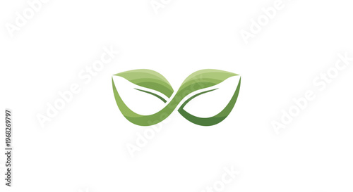 Green leaf infinity symbol logo.