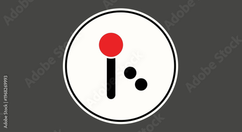 Information sign with red dot.