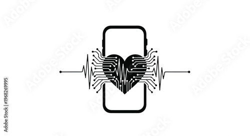 heart shaped sound wave mobile phone signal