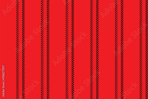Designer pattern texture vertical, straight lines seamless vector. Drawing textile background fabric stripe in red and dark colors.