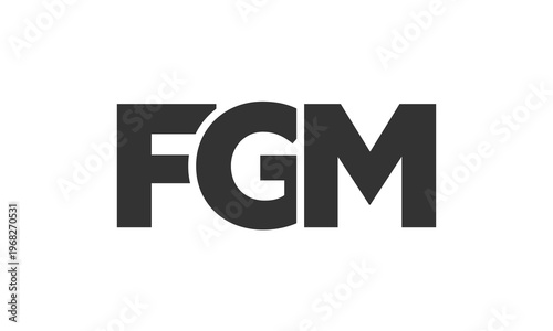 FGM logo design template with strong and modern bold text. Initial based vector logotype featuring simple and minimal typography. Trendy company identity.