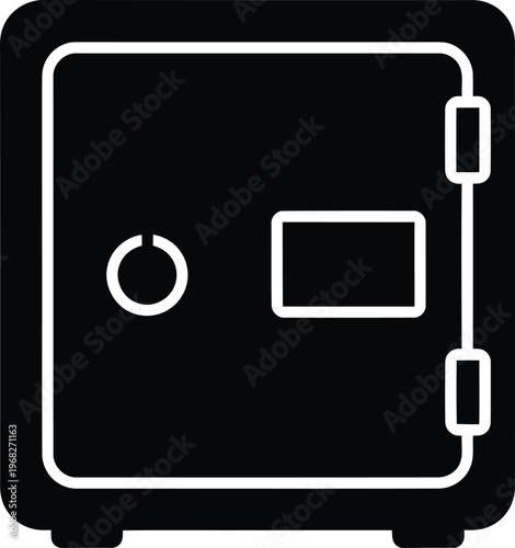 Silhouette security safe for storing valuable items vector illustration