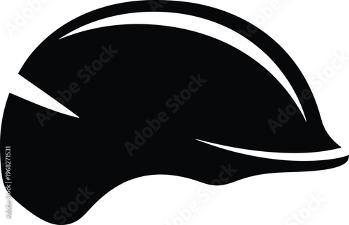 Silhouette sleek modern protective headgear for sports or cycling vector illustration