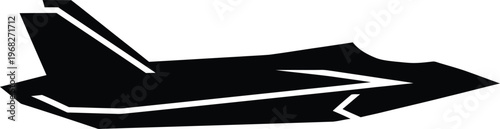 Silhouette stealth fighter jet in flight airborne military aircraft vector illustration
