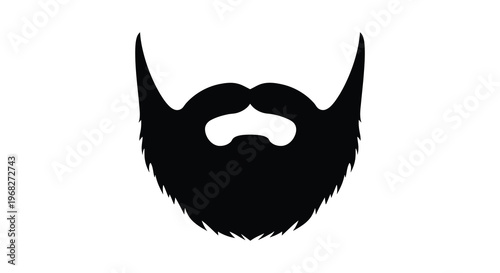 A striking black silhouette of a full beard and mustache silhouette
