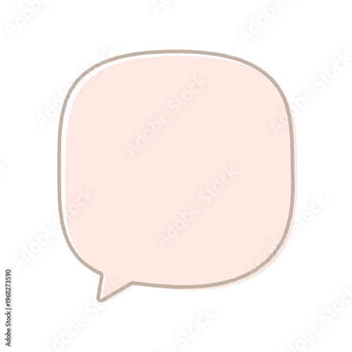 手書きのシンプルなピンクの吹き出しの線画アイコン - おしゃれでかわいい文字フレーム･デザインパーツ