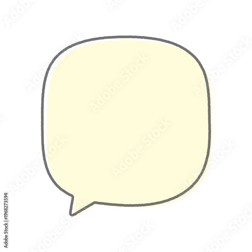 手書きのシンプルな黄色の吹き出しの線画アイコン - おしゃれでかわいい文字フレーム･デザインパーツ